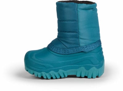 Ein blauer Kinder-Winterstiefel mit Gummisohle und Textilobermaterial. Ein blauer Kinder-Winterstiefel mit Gummisohle und Textilobermaterial.
