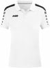 Weißes Poloshirt mit schwarzen Streifen an den Schultern und JAKO-Logo.