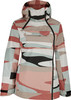 Jacke mit Kapuze und buntem geometrischem Muster, ideal für Wintersport.