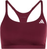 Damen-Sport-BH in Weinrot von Adidas mit Logo und Climacool-Technologie.