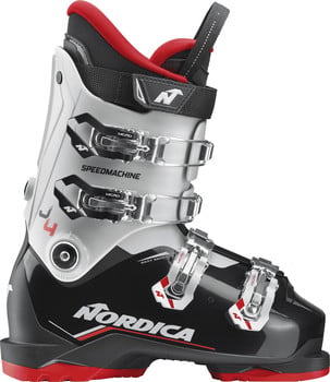 Nordica Speedmachine J4 Skischuh mit verstellbaren Schnallen und modernem Design.