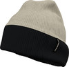 Nahtlose Strickmütze mit Dynafit-Logo in Schwarz und Beige.