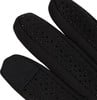 Detail einer schwarzen Handschuhe mit rutschfesten Punkten auf den Fingern.