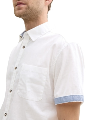 Tom Tailor TOM TAILOR Cotton Linen rövid ujjú ing