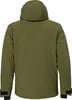 Grüne Herrenjacke mit Kapuze, Rückansicht.