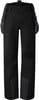 Schwarze Skihose mit abnehmbaren Trägern und Markenlogo.