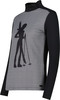 Schwarzes Langarmshirt mit einem Skifahrer-Print auf der Vorderseite.