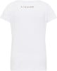 Weißes T-Shirt mit kurzen Ärmeln und einem ELBSAND-Logo auf dem Rücken.