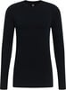 Schwarzes Herren-Langarmshirt mit Rundhalsausschnitt.