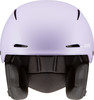 Ein lila Skihelm von Uvex mit schwarzer Polsterung und Lüftungsschlitzen.