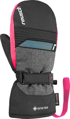 Skifäustlinge von Reusch mit rosa und blauen Akzenten. Skifäustlinge von Reusch mit rosa und blauen Akzenten.