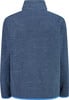 Blaue Herren-Pullover mit langen Ärmeln und Stehkragen, mit gestreiftem Saum.