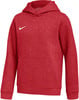 Ein roter Kapuzenpullover mit Nike-Logo auf der Brust.