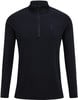 Schwarzes Langarmshirt für Herren mit kurzem Reißverschluss am Kragen.