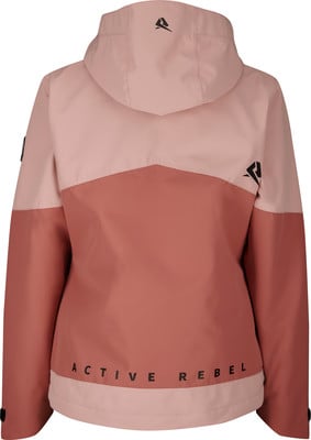 Rückseite einer zweifarbigen Active Rebel Jacke mit Logo. Rückseite einer zweifarbigen Active Rebel Jacke mit Logo.