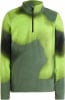 Grüner Fleece-Pullover mit halbem Reißverschluss und Camouflage-Muster.