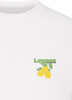 Weißes T-Shirt mit Zitronenprint und Aufschrift Limone sul Garda.