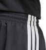 Schwarze Sporthose mit weißen Streifen und Gummizug.