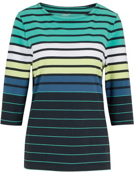 Gestreiftes Kurzarm-Shirt in Mintgrün und Dunkelblau.