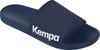 Dunkelblaue Kempa-Sandale mit weißem Logo.