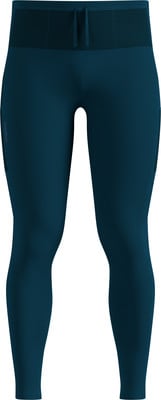 Damen-tiefblaue Leggings mit breitem Bund und Kordelzug. Damen-tiefblaue Leggings mit breitem Bund und Kordelzug.