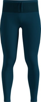 Damen-tiefblaue Leggings mit breitem Bund und Kordelzug.