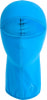 Blaue Fleece-Sturmhaube mit Gesichtsöffnung und Logo unten.