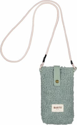 Grüne Teddy-Tasche zum Umhängen mit beigem Band und Druckknopfverschluss. Grüne Teddy-Tasche zum Umhängen mit beigem Band und Druckknopfverschluss.