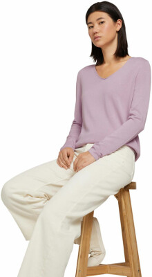 Tom Tailor Basic V-Neck női pulóver