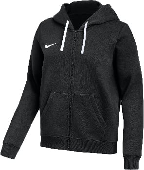 Čierna pánska mikina Nike so zapínaním na zips a bielymi šnúrkami.