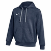 Dunkelblaue Kapuzenjacke mit weißer Kordel und Nike-Logo.