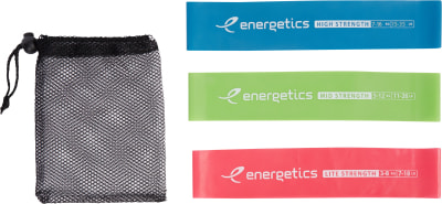 ENERGETICS Mini Fasce Elastiche Pro 1 – Set Da 3 Con Resistenze Diverse: Nera, Argento, Oro