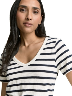 Tom Tailor TOM TAILOR V-Neck Slub Női póló
