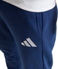 Marineblaue Jogginghose mit Adidas-Logo am linken Hosenbein.