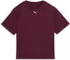 Herren-Weinrot-T-Shirt von Puma mit kurzen Ärmeln und Logo.
