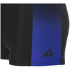 Černé plavky s modrým pruhem a logem Adidas.