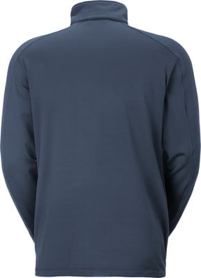 Rückansicht einer dunkelblauen Herrenjacke mit hohem Kragen. Rückansicht einer dunkelblauen Herrenjacke mit hohem Kragen.