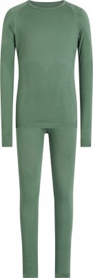 Grüne Thermounterwäsche für Kinder, Set aus Oberteil und Leggings. Grüne Thermounterwäsche für Kinder, Set aus Oberteil und Leggings.