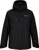 Schwarze Herren-Skijacke mit Kapuze und Active Rebel Logo.