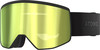 Atomic Skibrille mit gelbem Spiegellinse und schwarzem Band.
