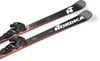 Nordica-Ski mit schwarzem Design und rotem Streifen, mit Bindung.