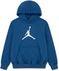 Blauer Kapuzenpullover mit Jumpman Jordan-Logo und Kängurutasche.