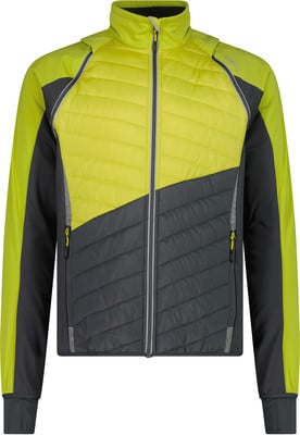 Herren-Steppjacke mit Farbblöcken in Limettengrün und Dunkelgrau. Herren-Steppjacke mit Farbblöcken in Limettengrün und Dunkelgrau.