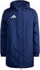 Dunkelblaue Jacke mit Kapuze und Adidas-Logo.