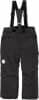 Schwarze Skihose für Kinder mit Latz und verstellbaren Trägern.
