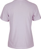 Damen-T-Shirt in hellem Lila mit kurzen Ärmeln, von hinten gezeigt.