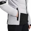 Damen-Steppjacke mit Reißverschluss und schwarzen Details.