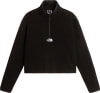 Schwarzer Fleecepullover von The North Face mit kurzem Reißverschluss und Logo.