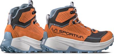 Herren-Wanderschuhe La Sportiva Prodigio Mars LT in Orange mit blauen Akzenten. Herren-Wanderschuhe La Sportiva Prodigio Mars LT in Orange mit blauen Akzenten.