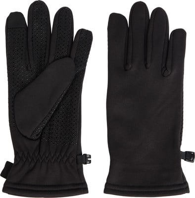 Schwarze Handschuhe mit rutschfester Oberfläche und verstellbarem Handgelenk.